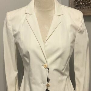 Patrizia Pepe Firenze Cream Blazer | Size 8 US / 44 IT | Bianco Ottico